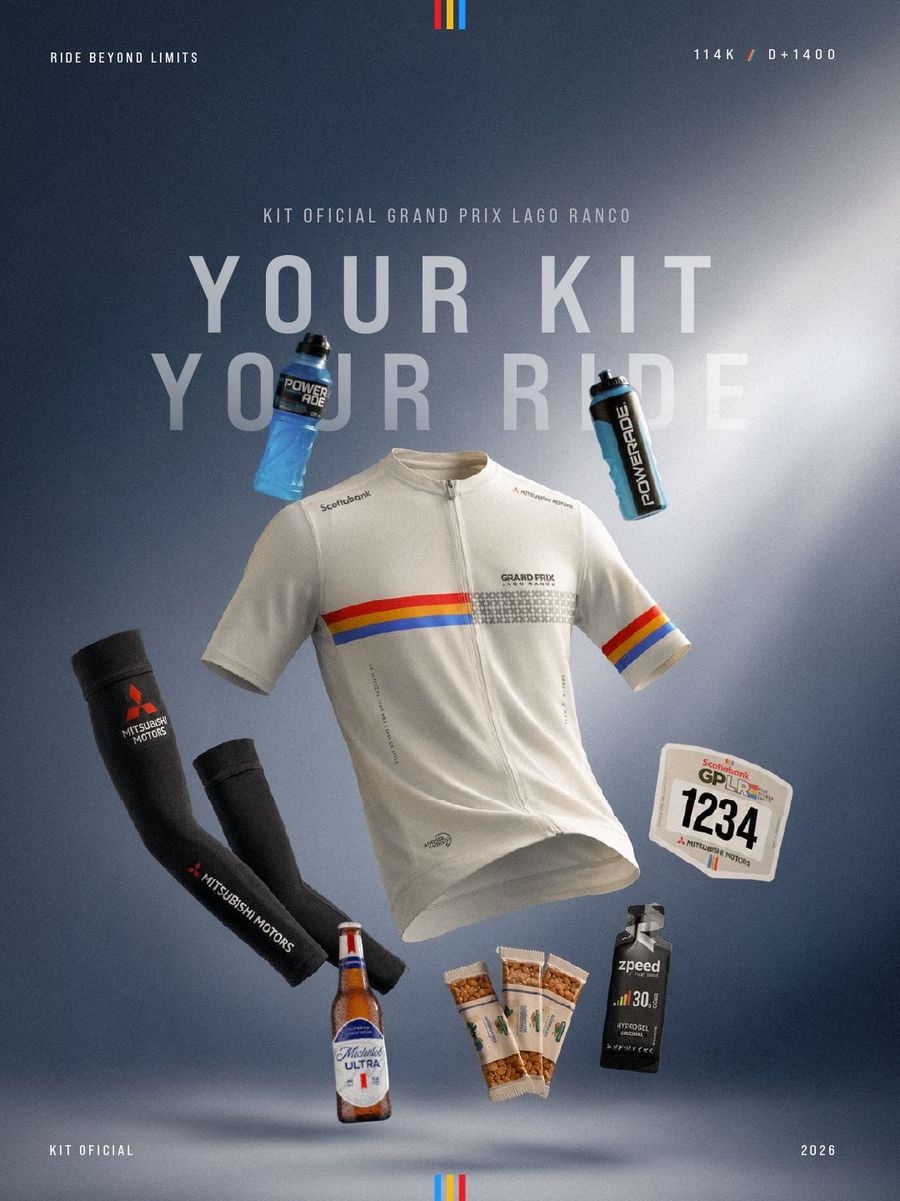 Kit oficial Grand Prix 2026, tricota blanca con logo Scotiabank