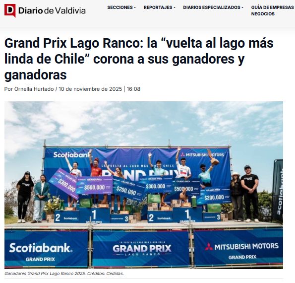 Nota de Diario de Valdivia con podio Scotiabank